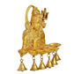 Brass Shiva Wall Hanging Lamp with Bells Diya Diwali Lamp Puja Deepak Deepam (Height 12 Inch)