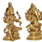 Brass Laxmi Ganesh Statue - Handcrafted Goddess Lakshmi and Lord Ganesha Idol for Home Decor and Pooja - Hindu Deities Figurine (Height 8 Inch)