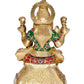 Brass Lakshmi Statue - Goddess Laxmi Idol for Home Decor and Pooja - Hindu Goddess of Wealth Figurine (Height 11.5 Inch)