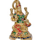 Brass Lakshmi Statue - Goddess Laxmi Idol for Home Decor and Pooja - Hindu Goddess of Wealth Figurine (Height 11.5 Inch)