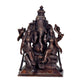 Brass Lord Ganesha with Riddhi Siddhi Idol Statue Murti, Height : 7 inch (Brown)