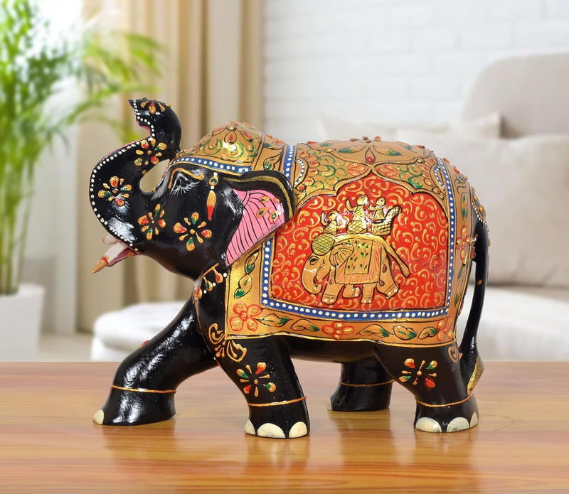 AONA Wooden Elephant Show Piece