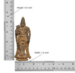 Copper Meenakshi idol, size 4.5 in height, 1.5 in width