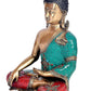 Brass God Idol Gautam Buddha Brass Statue Sitting Position Draped in Shawl H - 16.5inch Weight: 8.670 Kg,Multicolour