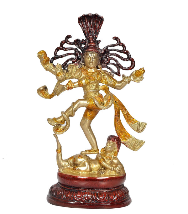 Brass Natraj Lord Shiva Dancing Natraj Brass Idol Statues for Home Decor and Ofice Multicolor (Height: 15 inch) Gold (Gold)