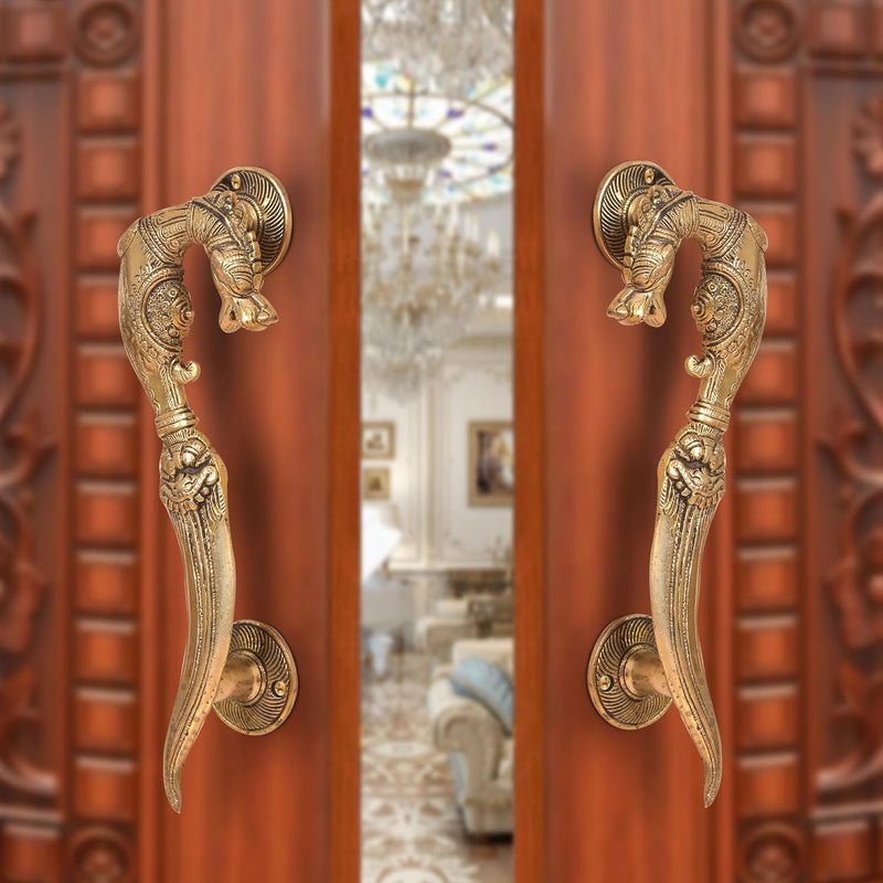 AONA Brass Yali Design Door Handle Pair (Pack of 2)
