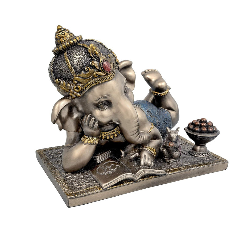 AONA Bal Ganesha Idol | Bonded Bronze Polyresin  | Height 4.5 Inch