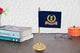 AONA Brass Indian Revenue Service Flag Tabletop Desk Flag, Golden Base, Car Dashboard & Office Decor