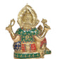 Brass Lord Ganesha Idol Sitting Ganesh Statue Decorative Sculpture for Home Decor Office Mandir Pooja Temple (Height 12Inch)