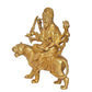 Brass Durga Maa with Lion Idol Hindu Goddess Sherawali MATA Murti MATA Rani Statue Figurine Home Temple (Height: 8 Inch) (Gold)