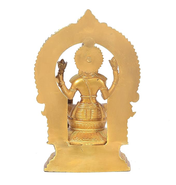 Brass Goddess Lakshmi Idol Maa Lakshmi Religious Statue Height 10 Inch