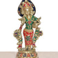 Brass Radha Idol Statue Radha Rani Murti Sculpture for Home Office Pooja Mandir Decor (Height 12 inch)