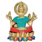 Brass Lakshmi Idol Laxmi Goddess Lakshmi Sitting Statue for Puja Temple at Home Decor Office (Height: 9 Inch)