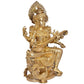 Brass Maa Saraswati Statue - Handcrafted Hindu Goddess Saraswati Idol for Home Decor and Pooja (Height 25 Inch)