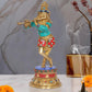 Brass Krishna Playing Flute Idol Statue Sculpture for Home Mandir Pooja Decor Temple Gift (Height 11.5 inch)