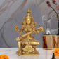 Brass Maa Saraswati Statue - Handcrafted Hindu Goddess Saraswati Idol for Home Decor and Pooja (Height 8 Inch)