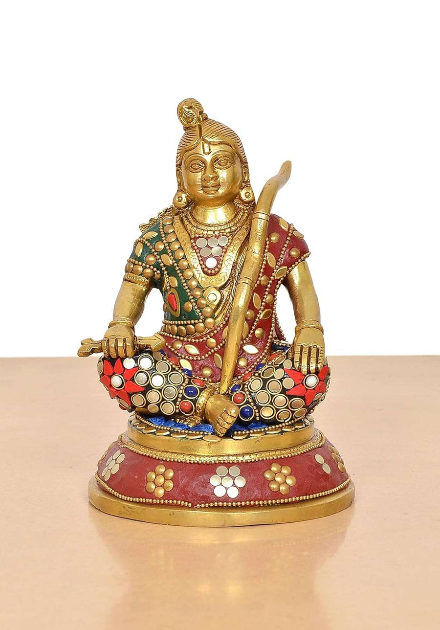 Brass Lord Ram Lala Sitting Statue (Height : 7 inch) Craft Detail