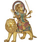 Brass Durga Maa with Lion Idol Hindu Goddess Sherawali MATA Murti MATA Rani Statue Figurine Home Temple (Height: 22 Inch)