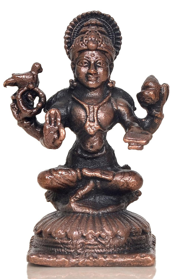 Copper Sringeri SHARADAMBA Devi Statue (Height: 2 Inch) Entryway Setting