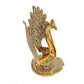 Metal Double Lovers Peacock Statue, Showpiece Figurine Gold Height 6 inch