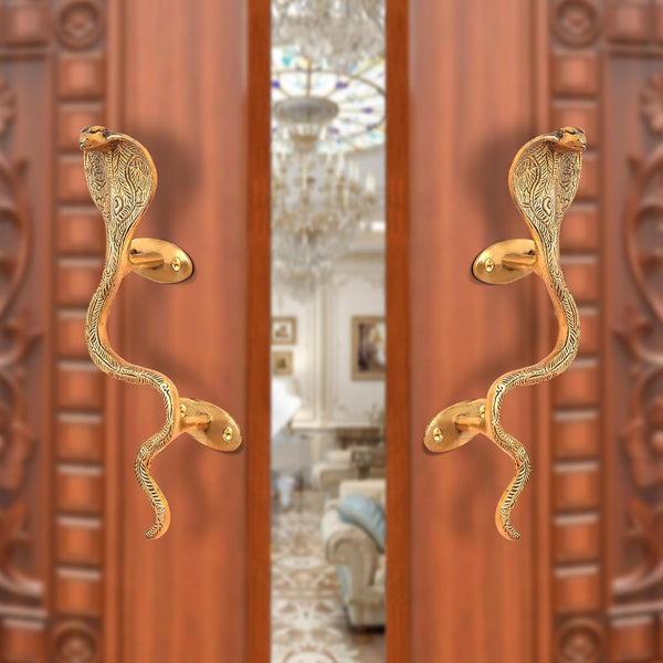 Brass Snake Design Door Handle (Pack of 1) (Height : 8.5 inch)
