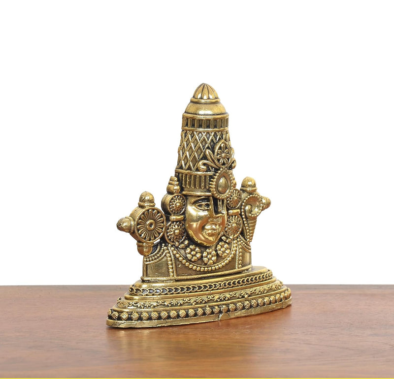 Bronze Lord Tirupati Bala Ji Face Showpiece (Height 3.5 Inch)