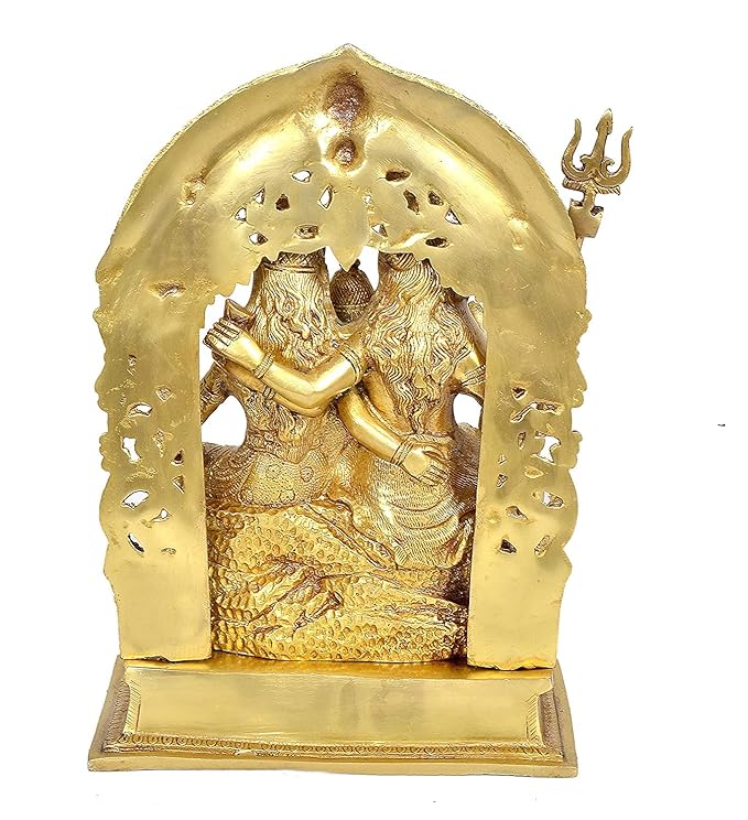 Brass Shiv Parivar Pooja Idol/Shiv Parvati Ganesh Idol for Good Luck, Success and Prosperity, Height : 12 inch