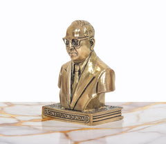 Side view brass Dr. B.R. Ambedkar statue with “CONSTITUTION OF INDIA” base text