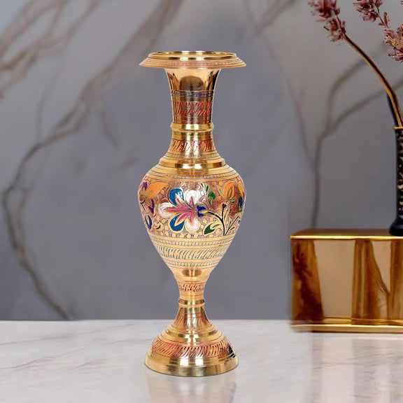 brass pots for plants india Brass Flower Vase Flower Pot for Planter for Home and Office Decor wit – AONA INDIA