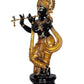 Brass Large Standing Krishna Statue Idol Krishna Statue with Flute with Eye Work Height 37 Inch