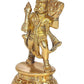 Hanuman with Sanjeevani Hand Pack of 1 Statue Statement Pieces Decor in Brass Height 4.5 Inches