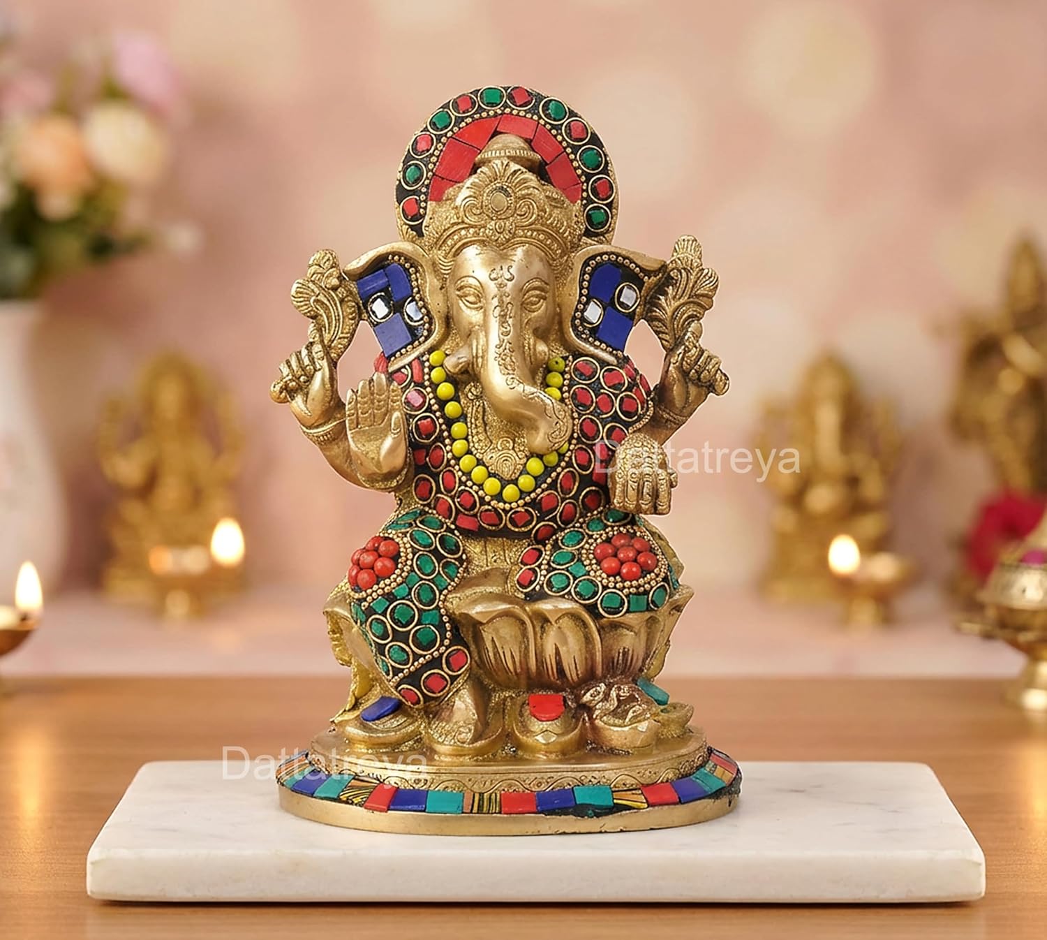 AONA Brass Lord Ganesha Religious Murti