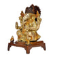 Brass Lord Ganesha Idol Ganesh Statue Decorative Sculpture for Home Office Mandir Pooja Showpiece (Height 7.5 Inch)