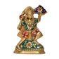 Brass Hanuman JI with Mountain Statue Idol Sculpture Statue Home Decor (Height: 6 Inch)