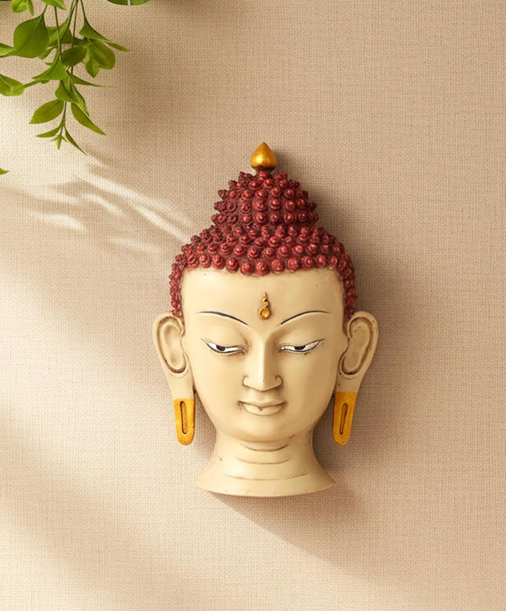 Resin Buddha Mask Wall Hanging For Home Decor (Height : 12 Inch)