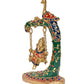 Brass Ganesha Jhula with Peacock Ganapati Statue on Swing Ganesh for Home Decor and Mandir Pooja (Height 9.5 Inch)