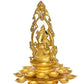 Brass Ganesha Diya Lamp Idol Murti Statue for Temple Home Decor | Diwali | Height : 11 Inches (20 Diya Holder)