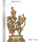 Brass Dancing Radha Krishna Idol Statue Showpiece for Puja Home Decor Mandir (Height 16 Inch)