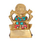 Brass Lord Ganesha Idol Statue Decorative Sculpture for Home Office Mandir Pooja Showpiece (Height 5 Inch)