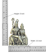 Brass Shiva & Parvati idol dimensions: 5 in height, 3.5 in width