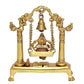 Brass Lord Ganesha On Swing Decorative Showpiece Idol (Brass, Height 9 Inch)