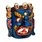 Wooden Mahakala Wall Hanging Mask (Tibetan Buddhist Deity) Height 8 Inch