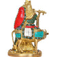 Brass Radha Krishna with Cow Idol Statue for Home Decor and Pooja Mandir Temple Office Decor (Height 9.5 Inch)