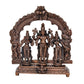 Copper Vishnu Shridevi and Bhudevi Statue for Home Temple Office Mandir, (Height: 4 Inch)