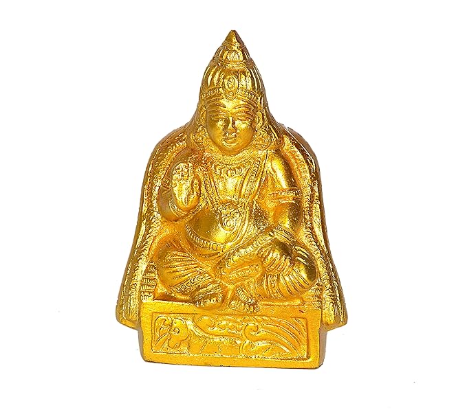 Brass Kuber Idol Statue Showpiece for Home Office Golden Height 4.5 Inches Craft Detail
