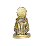 Khatu Shyam Ji metal idol, golden finish, back view of headdress and shoulders