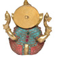 Brass Lord Ganesha Idol Ganesh Statue Decorative Sculpture for Home Decor Office Mandir Pooja Temple (Height 8 Inch)