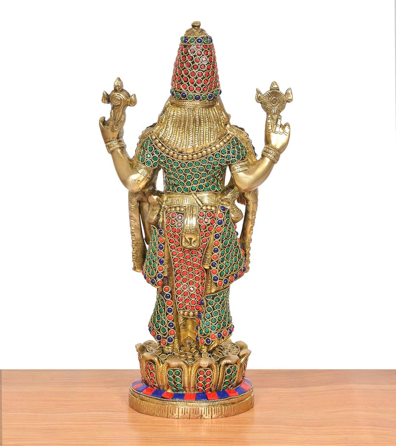 Brass Lord Tirupati Bala Ji Idol Multicolour (Height 16 Inch)