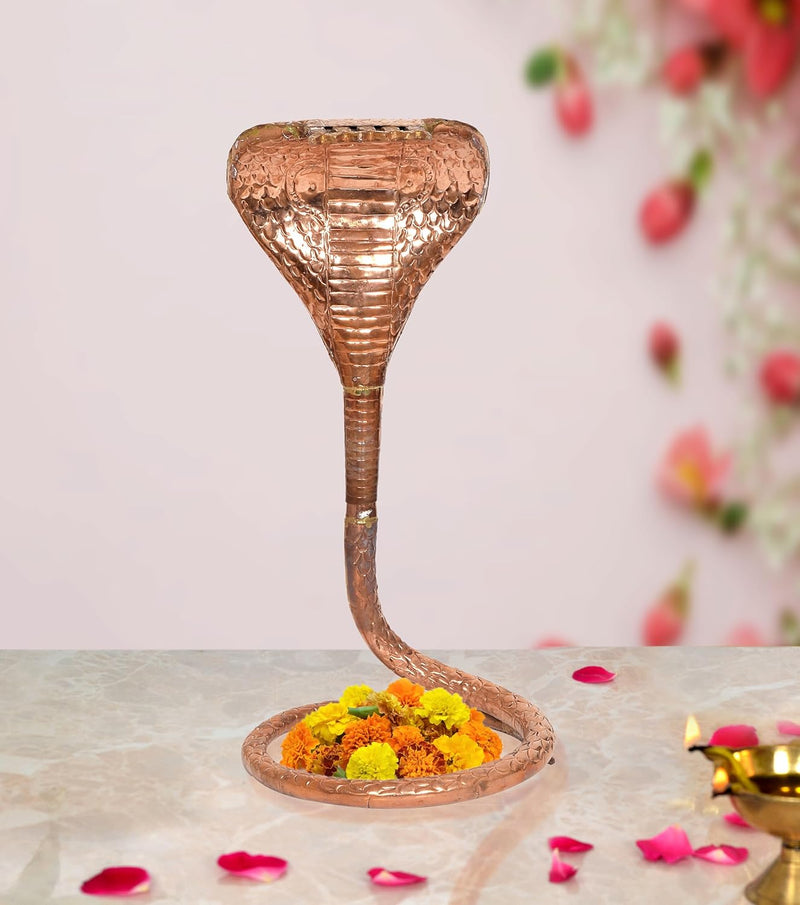 Copper Naag for Shivling for Mandir Pooja Snake Shivling Naag (Height : 18 Inch)