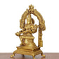 Brass Saraswati Seated on Lotus - Handcrafted Hindu Goddess Saraswati Idol for Home Decor and Pooja (Height 8.5 Inch)